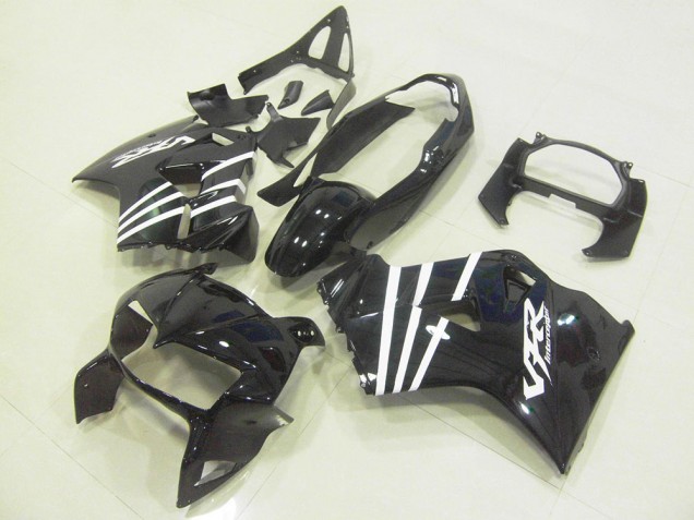 Cheapest 1998-2001 Black White Stripe Honda VFR800 Motorcycle Fairings Kit Canada