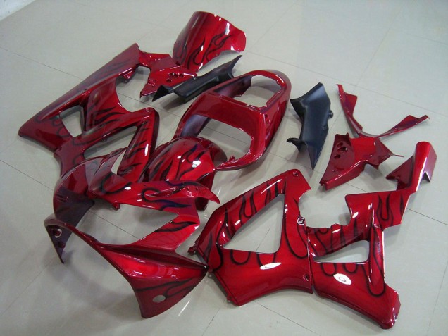 Cheapest 2000-2001 Red Black Flame Honda CBR900RR 929 Bike Fairing Canada