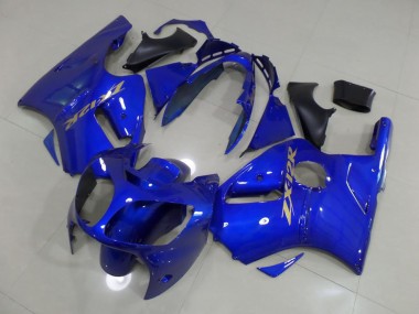 Cheapest 2000-2001 Blue with Gold Sticker Kawasaki ZX12R Replacement Motorcycle Fairings Canada