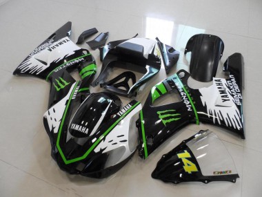 Cheapest 2000-2001 Black White Green Monster Yamaha YZF R1 Bike Fairings Canada
