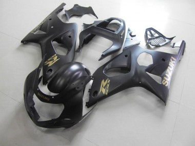 Cheapest 2000-2002 All Matte Black with Gold Sticker Suzuki GSXR 1000 Motorcycle Bodywork Canada