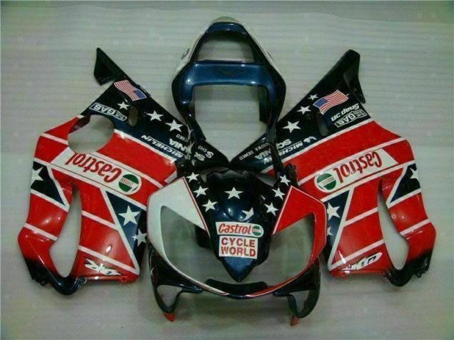 Cheapest 2001-2003 Red White Blue Castrol Cycle World Honda CBR600 F4i Motorcycle Fairings Kits Canada