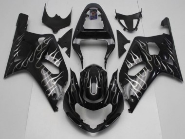 Cheapest 2001-2003 Black White Flame Suzuki GSXR 600/750 Motorcycle Fairing Kits Canada