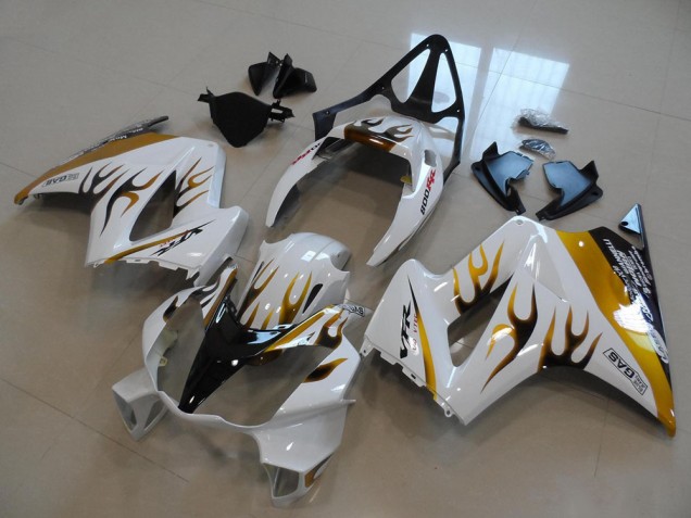 Cheapest 2002-2013 White Gold Black Flame Honda VFR800 Bike Fairings Canada Cheapest 2002-2013 White Gold Black Flame Honda VFR800 Bike Fairings Canada