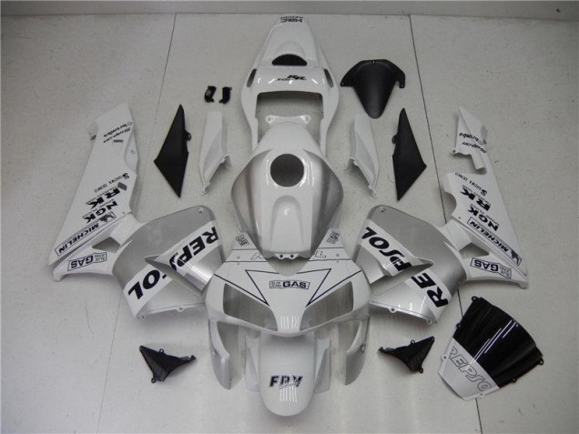 Cheapest 2003-2004 Silver White Black Repsol Honda CBR600RR Motorcycle Fairings Kit Canada Cheapest 2003-2004 Silver White Black Repsol Honda CBR600RR Motorcycle Fairings Kit Canada