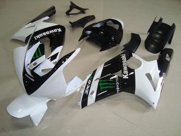 Cheapest 2003-2004 White Monster Kawasaki ZX6R Bike Fairings Canada Cheapest 2003-2004 White Monster Kawasaki ZX6R Bike Fairings Canada