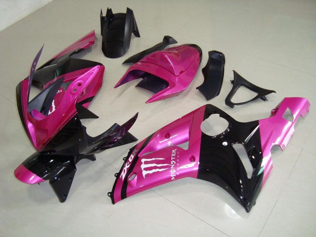 Cheapest 2003-2004 Pink Black Monster Kawasaki ZX6R Bike Fairing Kit Canada Cheapest 2003-2004 Pink Black Monster Kawasaki ZX6R Bike Fairing Kit Canada