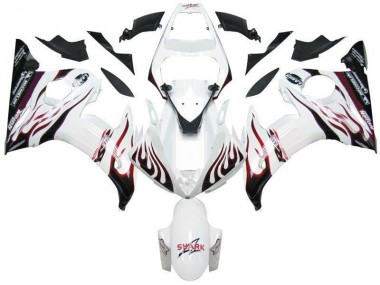 Cheapest 2003-2005 White Black Red Flame Yamaha YZF R6 Motorcycle Fairings Canada