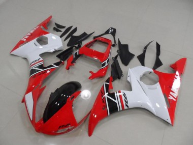 Cheapest 2003-2005 Red and White and Black Yamaha YZF R6 Motorcycle Fairings Kits Canada