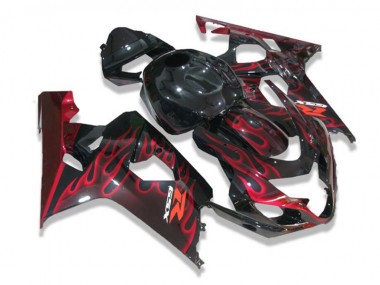 Cheapest 2004-2005 Black Red Flames Suzuki GSXR 600/750 Motorcycle Fairing Canada