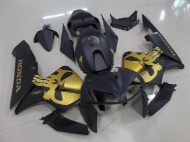 Cheapest 2005-2006 Matte Black with Gold Skull Honda CBR600RR Moto Fairings Canada