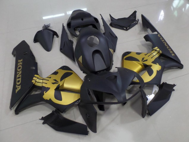 Cheapest 2005-2006 Matte Black with Gold Skull Honda CBR600RR Moto Fairings Canada