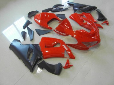 Cheapest 2005-2006 Red and Matte Black Kawasaki ZX6R Bike Fairings Canada