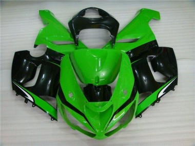Cheapest 2005-2006 Green White Black Kawasaki ZX6R Motorcyle Fairings Canada