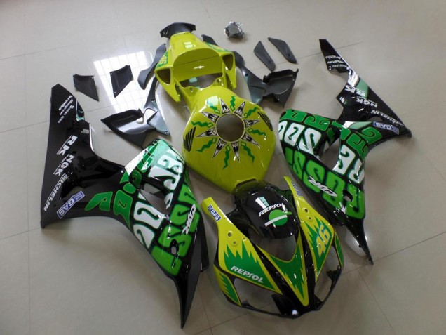 Cheapest 2006-2007 Green Yellow Rossi Honda CBR1000RR Replacement Motorcycle Fairings Canada