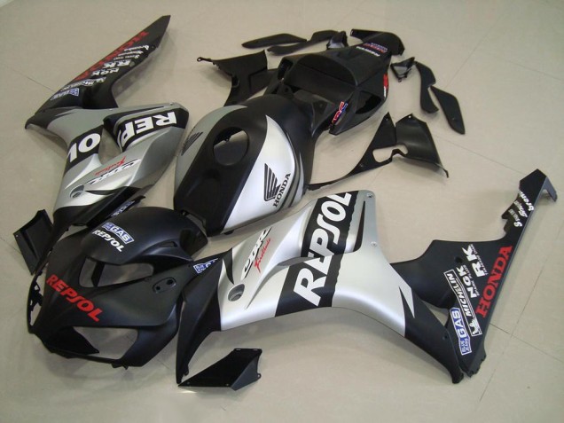 Cheapest 2006-2007 Matte Black Silver Repsol Honda CBR1000RR Replacement Fairings Canada