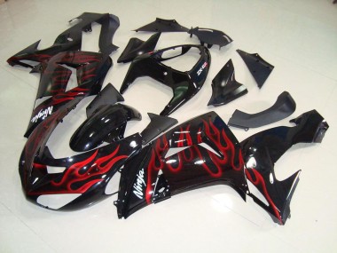Cheapest 2006-2007 Black Red Flame Kawasaki ZX10R Moto Fairings Canada