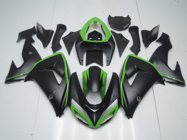 Cheapest 2006-2007 Matte Black with Green Line Kawasaki ZX10R Motorcycle Fairing Kits Canada