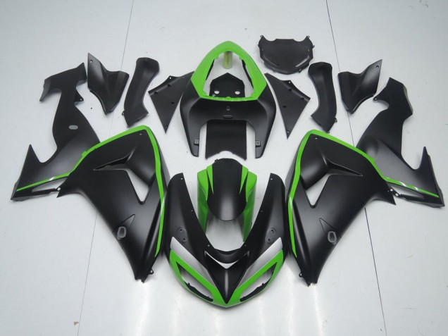 Cheapest 2006-2007 Matte Black with Green Line Kawasaki ZX10R Motorcycle Fairing Kits Canada Cheapest 2006-2007 Matte Black with Green Line Kawasaki ZX10R Motorcycle Fairing Kits Canada