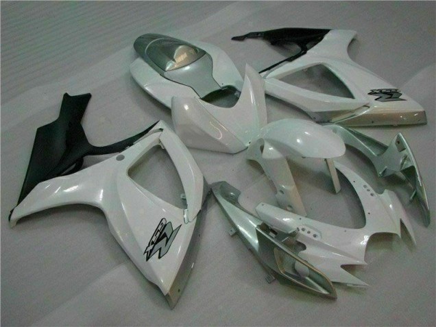 Cheapest 2006-2007 White Silver Suzuki GSXR 600/750 Motorcycle Fairings Kit Canada Cheapest 2006-2007 White Silver Suzuki GSXR 600/750 Motorcycle Fairings Kit Canada