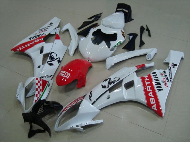 Cheapest 2006-2007 White Red Abarth Yamaha YZF R6 Motorcycle Fairings Canada Cheapest 2006-2007 White Red Abarth Yamaha YZF R6 Motorcycle Fairings Canada