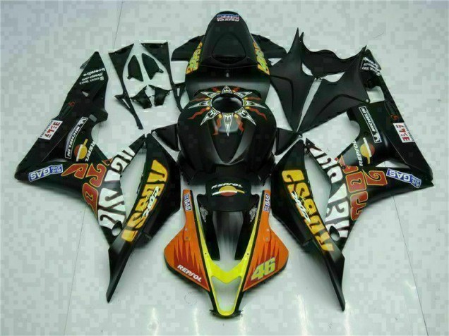 Cheapest 2007-2008 Black Yellow Repsol 46 Honda CBR600RR Motorcycle Bodywork Canada