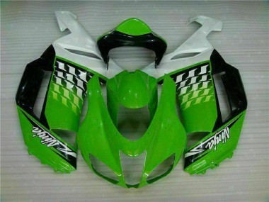 Cheapest 2007-2008 Green White Ninja Kawasaki ZX6R Motorbike Fairing Canada