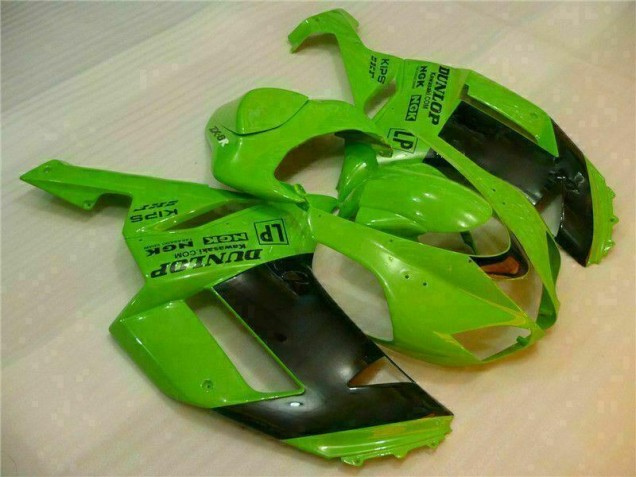 Cheapest 2007-2008 Green Black Dunlop Kawasaki ZX6R Motorbike Fairing Kits Canada Cheapest 2007-2008 Green Black Dunlop Kawasaki ZX6R Motorbike Fairing Kits Canada