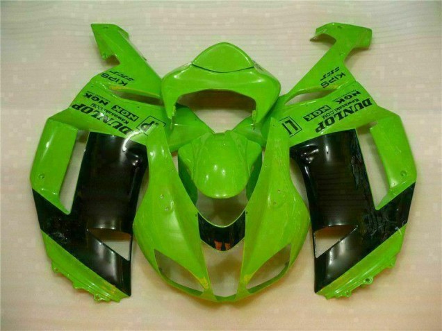 Cheapest 2007-2008 Green Black Dunlop Kawasaki ZX6R Motorbike Fairing Kits Canada Cheapest 2007-2008 Green Black Dunlop Kawasaki ZX6R Motorbike Fairing Kits Canada