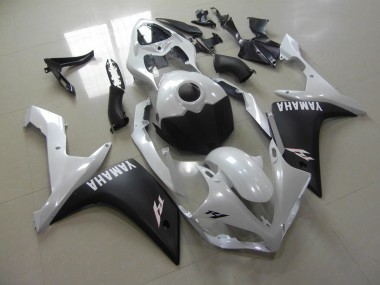 Cheapest 2007-2008 Pearl White Matte Black Yamaha YZF R1 Replacement Motorcycle Fairings Canada