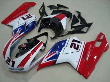 Cheapest 2007-2014 Black White Red 21 Ducati 848 1098 1198 Motor Fairings Canada