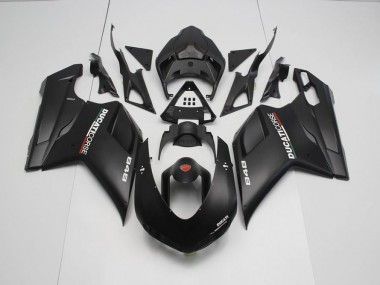 Cheapest 2007-2014 Matte Black with White Decals Ducati 848 1098 1198 Motorcycle Fairing Canada