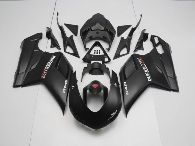 Cheapest 2007-2014 Matte Black with White Decals Ducati 848 1098 1198 Motorcycle Fairing Canada Cheapest 2007-2014 Matte Black with White Decals Ducati 848 1098 1198 Motorcycle Fairing Canada