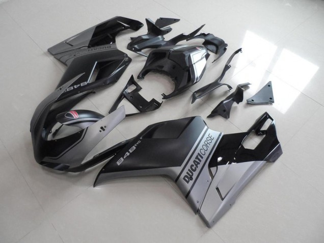 Cheapest 2007-2014 Matte Black Sliver OEM Style Ducati 848 1098 1198 Motorbike Fairings Canada