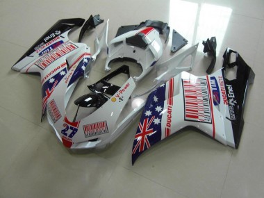 Cheapest 2007-2014 White Blue Red Ducati 848 1098 1198 Bike Fairings Canada