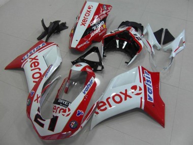 Cheapest 2007-2014 White Red Xerox Ducati 848 1098 1198 Bike Fairing Canada