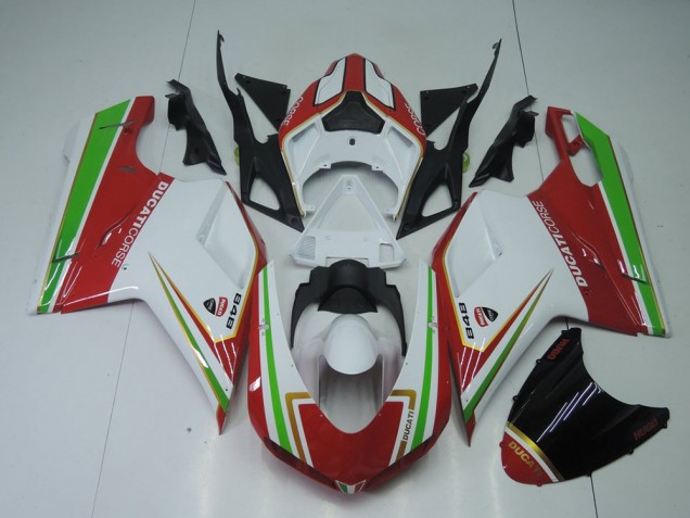 Cheapest 2007-2014 Red White and Green Ducati 848 1098 1198 Replacement Motorcycle Fairings Canada