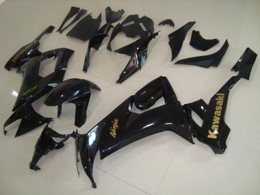 Cheapest 2008-2010 Glossy Black with Gold Sticker Kawasaki ZX10R Motorcycle Fairings Canada