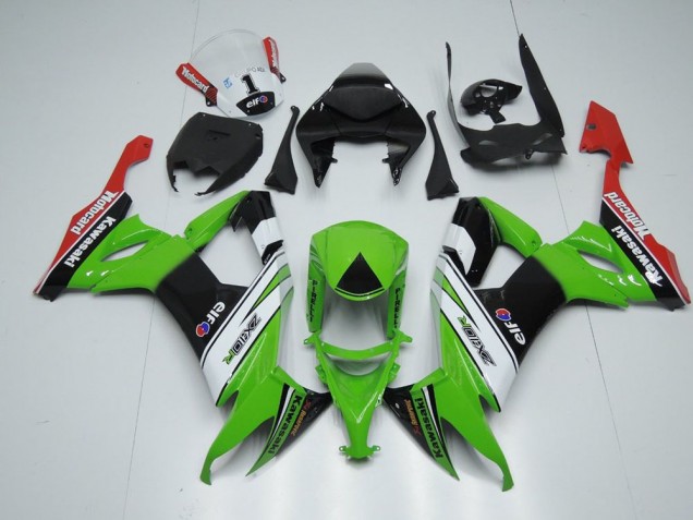 Cheapest 2008-2010 White Black and Green Kawasaki ZX10R Motorcycle Fairing Kits Canada Cheapest 2008-2010 White Black and Green Kawasaki ZX10R Motorcycle Fairing Kits Canada