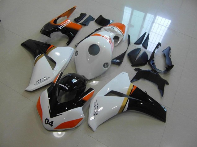 Cheapest 2008-2011 White and Black and Orange Race Honda CBR1000RR Motorcycle Fairing Canada