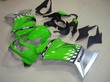 Cheapest 2008-2012 Green Silver Kawasaki ZX250R Motorcycle Fairings Kit Canada