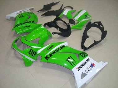 Cheapest 2008-2012 Green and White Kawasaki ZX250R Bike Fairing Canada