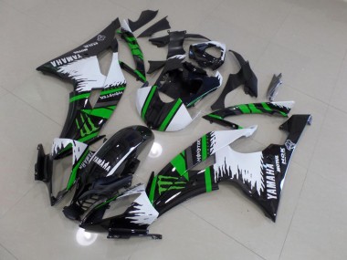 Cheapest 2008-2016 Special White Green Monster Yamaha YZF R6 Motorbike Fairing Kits Canada
