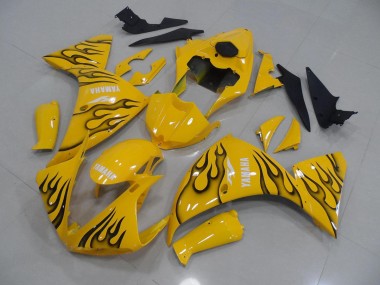 Cheapest 2009-2011 Yellow Black Flame Yamaha YZF R1 Motorcycle Fairings Canada