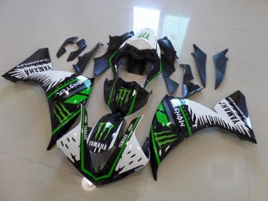 Cheapest 2009-2011 White Green Big Monster Yamaha YZF R1 Motor Fairings Canada