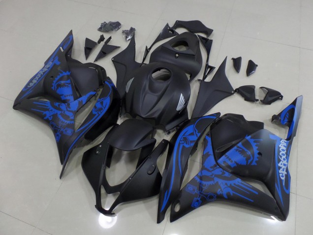 Cheapest 2009-2012 Matte Black Blue Skull Honda CBR600RR Motorcycle Fairings Kit Canada Cheapest 2009-2012 Matte Black Blue Skull Honda CBR600RR Motorcycle Fairings Kit Canada