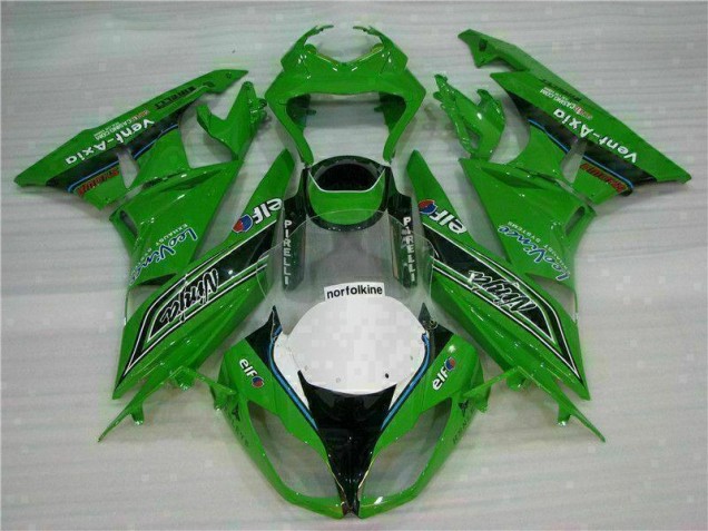 Cheapest 2009-2012 Green Black LeoVince Kawasaki ZX6R Motorcycle Fairing Kit Canada