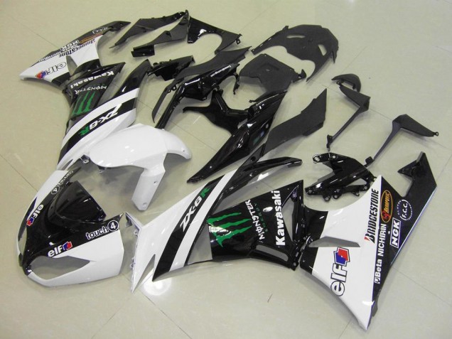 Cheapest 2009-2012 White Monster Kawasaki ZX6R Moto Fairings Canada Cheapest 2009-2012 White Monster Kawasaki ZX6R Moto Fairings Canada