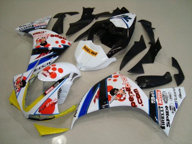 Cheapest 2012-2014 White Black Pepe Phone Yamaha YZF R1 Motorcycle Fairings Kit Canada