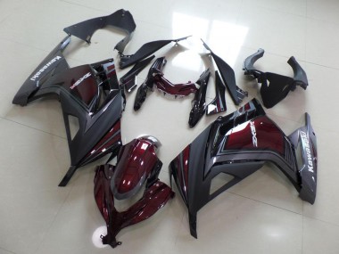 Cheapest 2013-2016 Dark Red and Grey Kawasaki ZX300R Motorcycle Fairings Canada